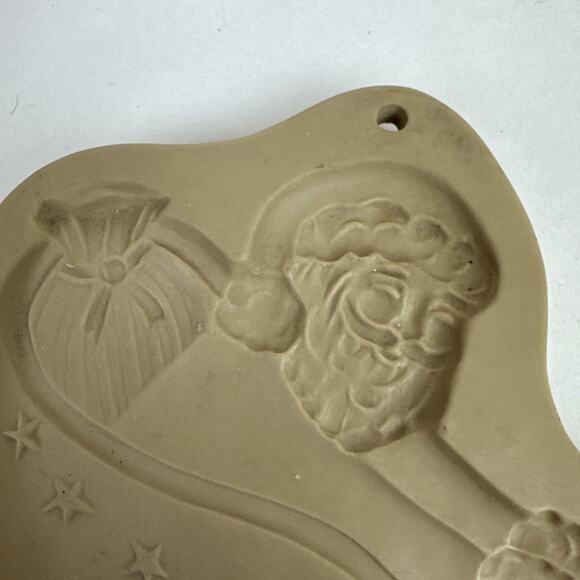 Brown Bag Cookie Art Mold Santa Sleigh Ceramic Hill Design vintage 1993 USA - Picture 9 of 9